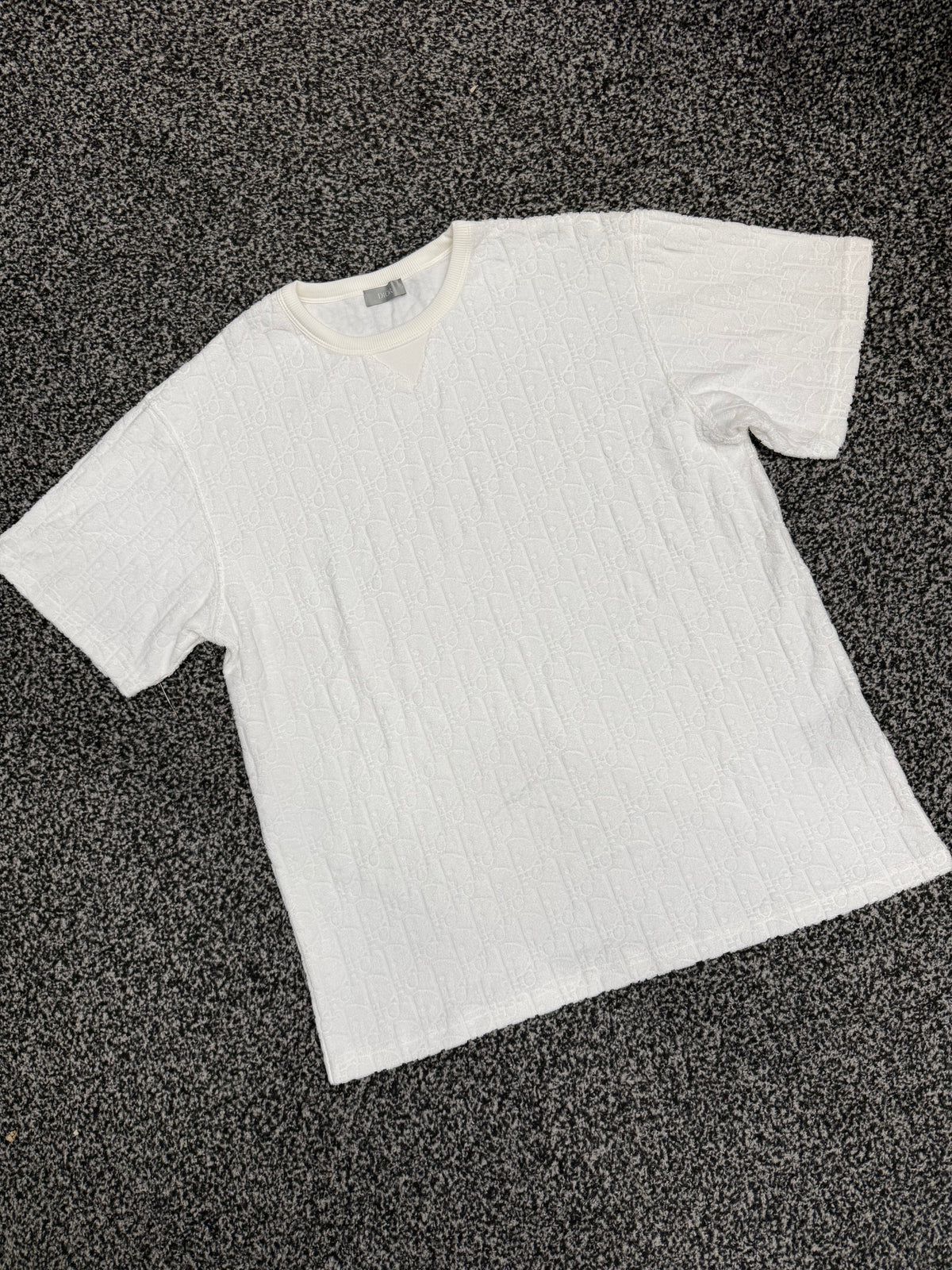CHRISTIAN DIOR OBLIQUE TOWEL LOGO TSHIRT - WHITE