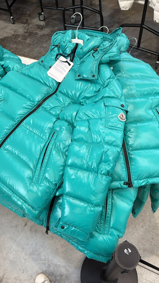 MONCLER LEAN DOWN PUFFER JACKET - TURQUOISE