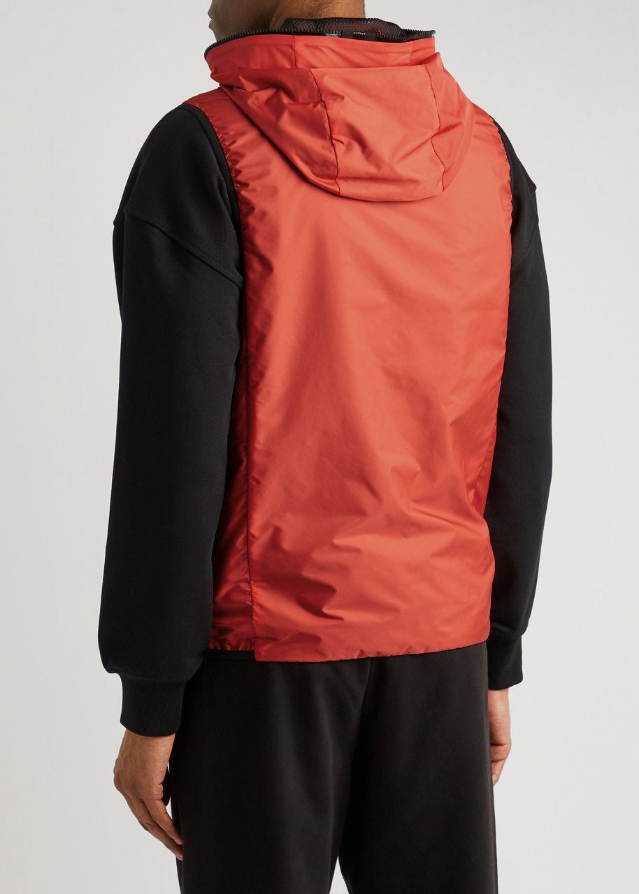 MONCLER PAKITO HOODED NYLON GILET BODYWARMER - RED