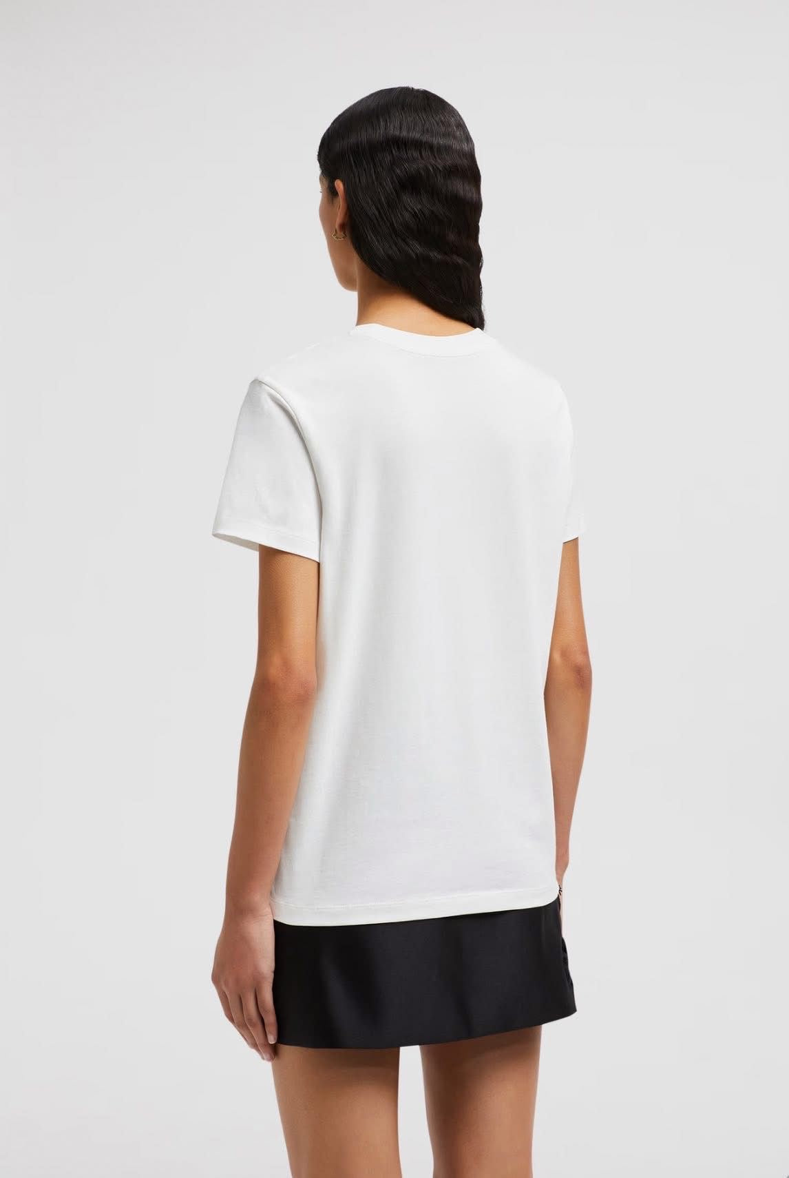 WOMENS MONCLER LOGO TSHIRT - WHITE