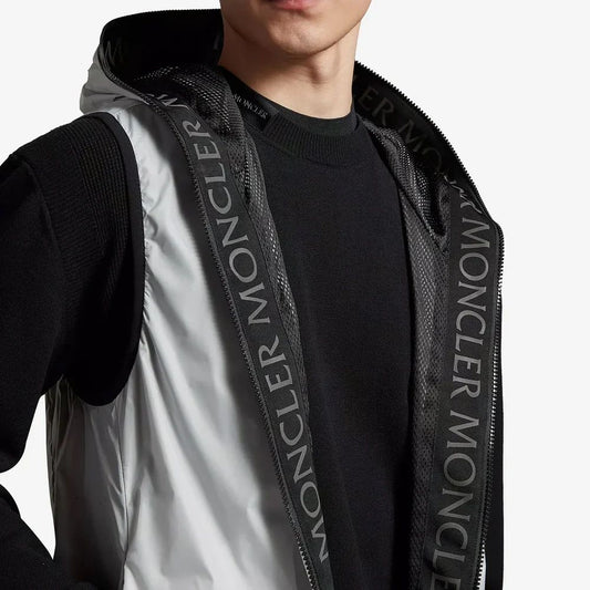 MONCLER PAKITO HOODED NYLON GILET BODYWARMER - GREY