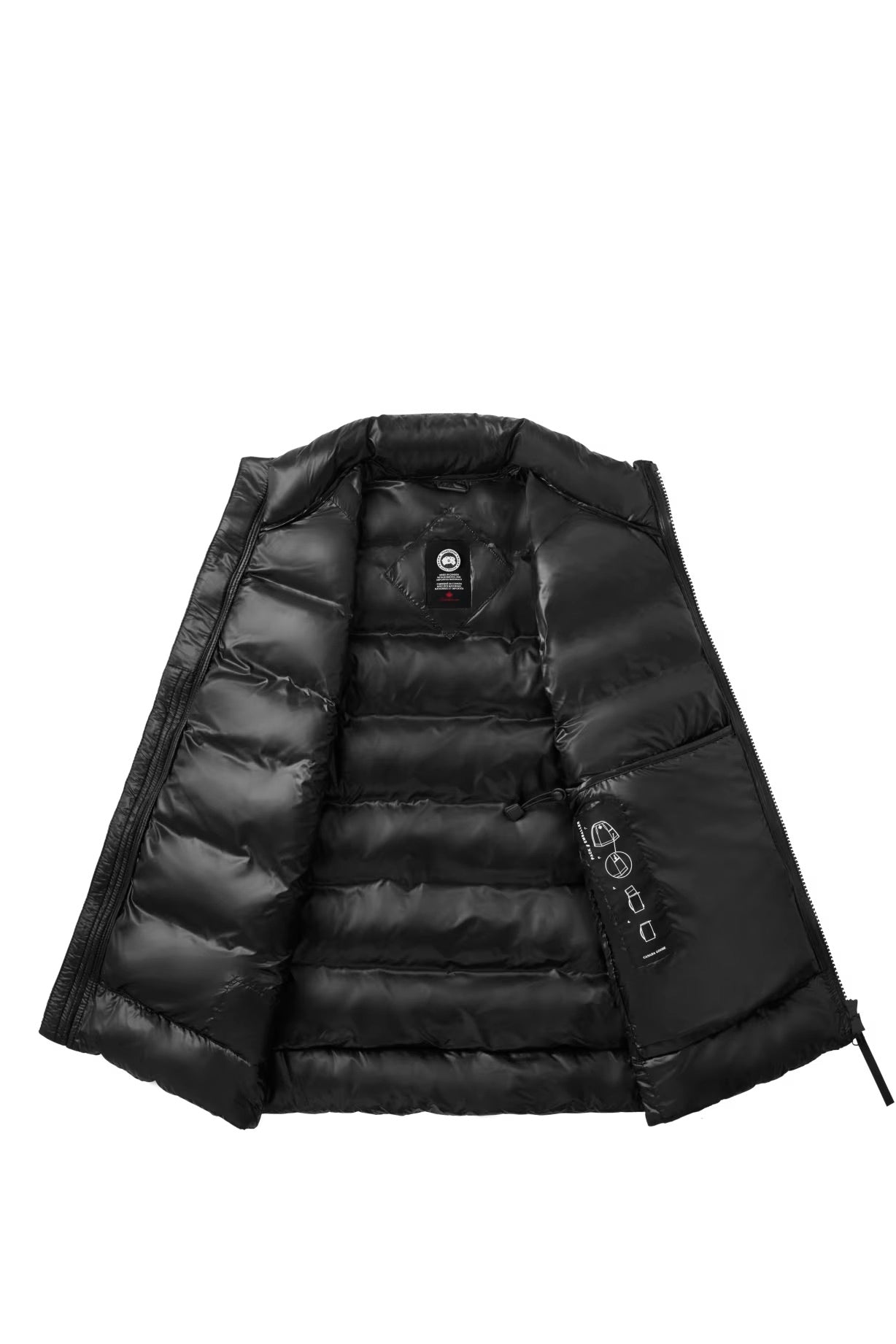 CANADA GOOSE BLACK DISC GARSON LOGO DOWN GILET BODYWARMER VEST - BLACK