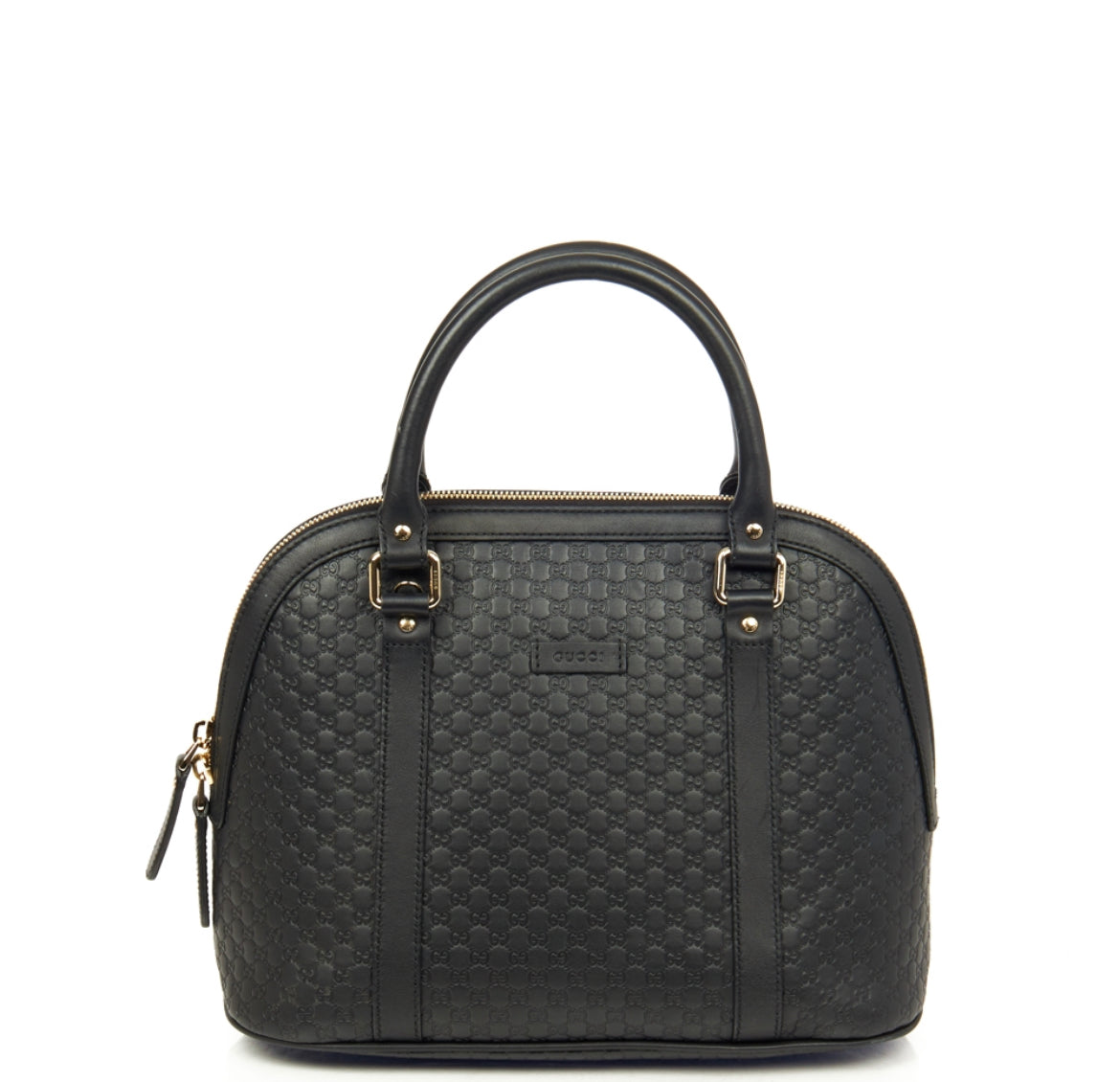 WOMENS GUCCI GG EMBOSSED GUCCISSIMA LEATHER BAG - BLACK
