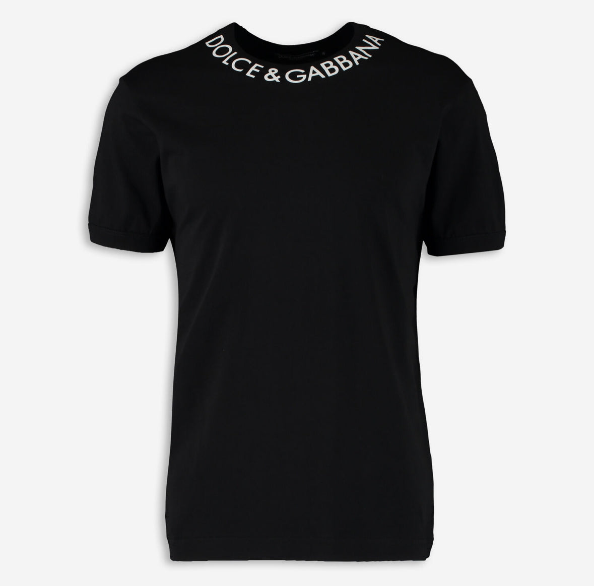 DOLCE & GABBANA MILANO COLLAR LOGO TSHIRT - BLACK