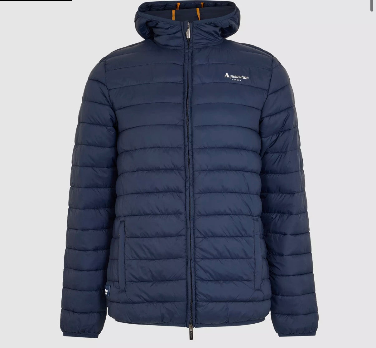 AQUASCUTUM HOODED PUFFER JACKET - NAVY