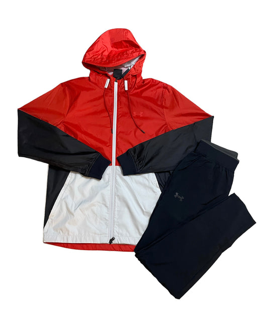 UNDER ARMOUR STORM RUN FULL TRACKSUIT - RED / BLACK