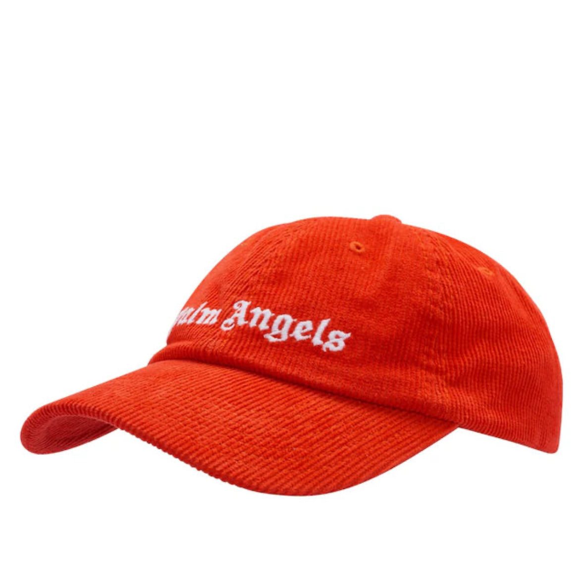 PALM ANGELS CORDUROY LOGO CAP - RED / WHITE