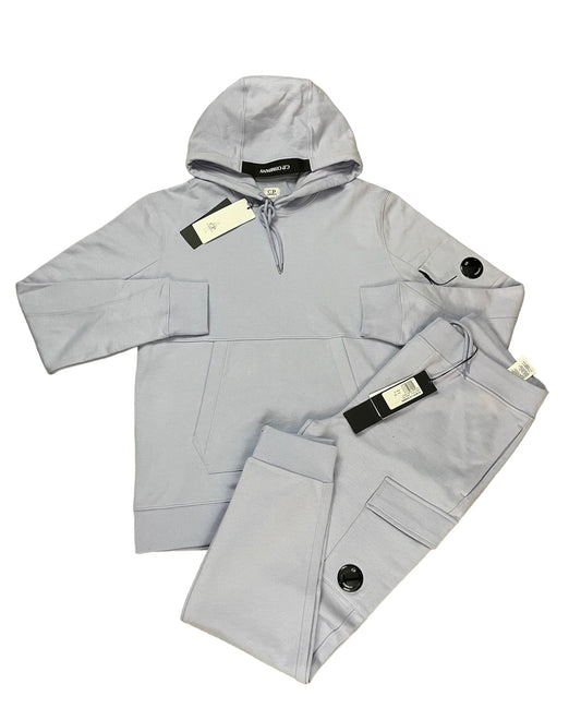 C.P. COMPANY LENS COTTON HOODED FULL TRACKSUIT - COSMIC SKY