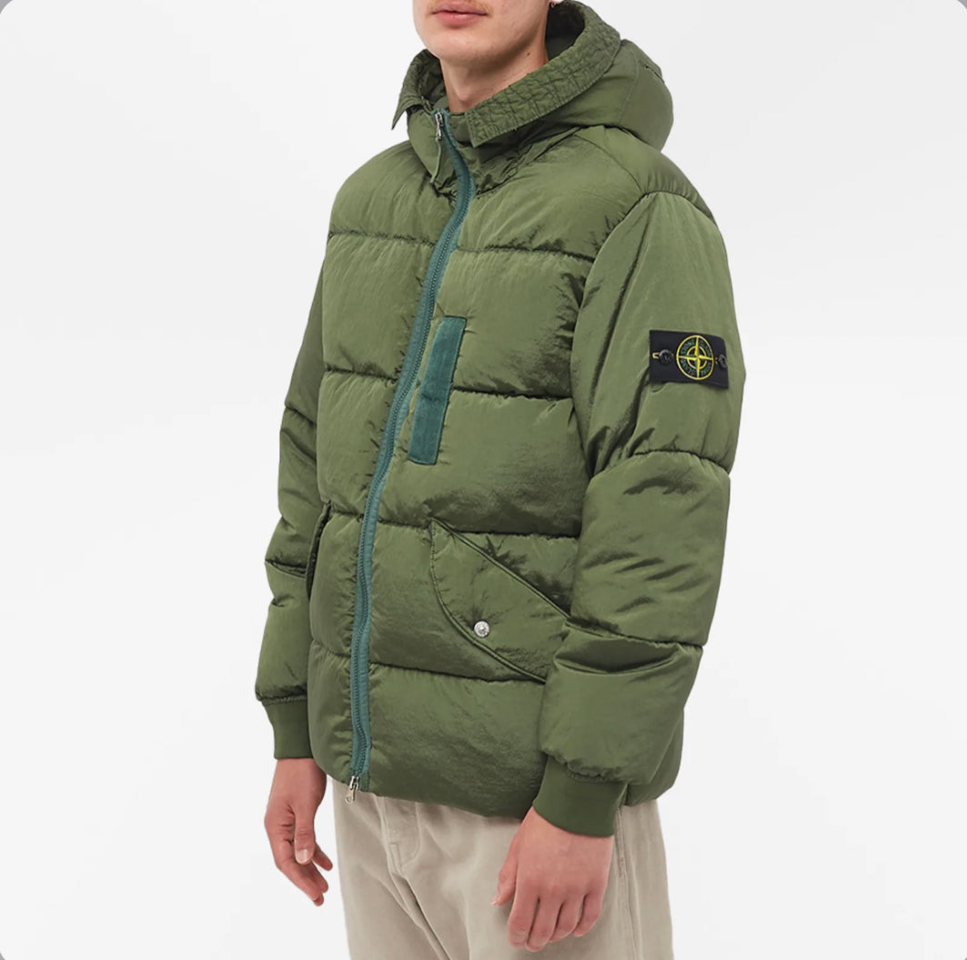 Stone island nylon sale metal jacket green