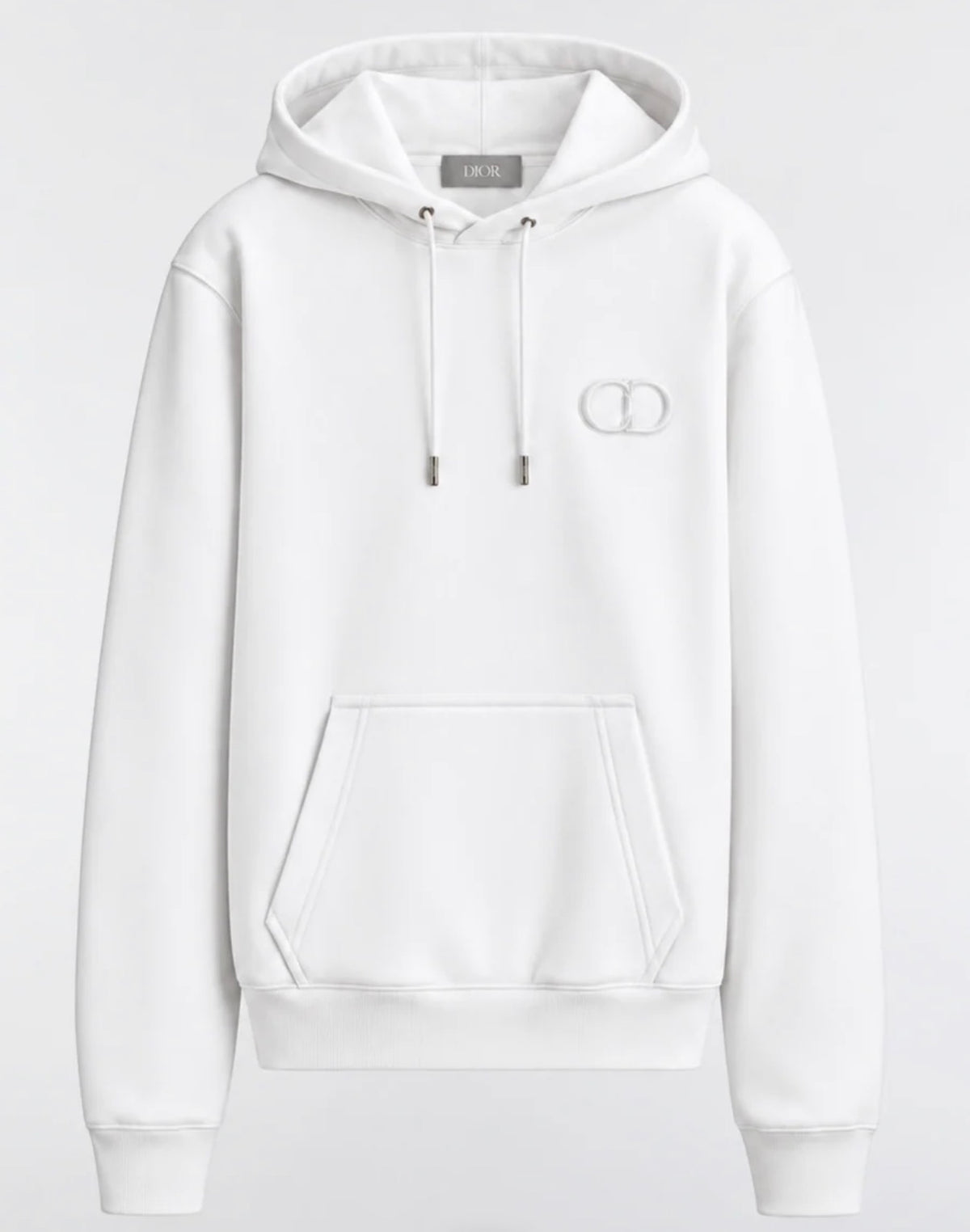 CHRISTIAN DIOR CD ICON LOGO HOODED SWEATSHIRT - WHITE