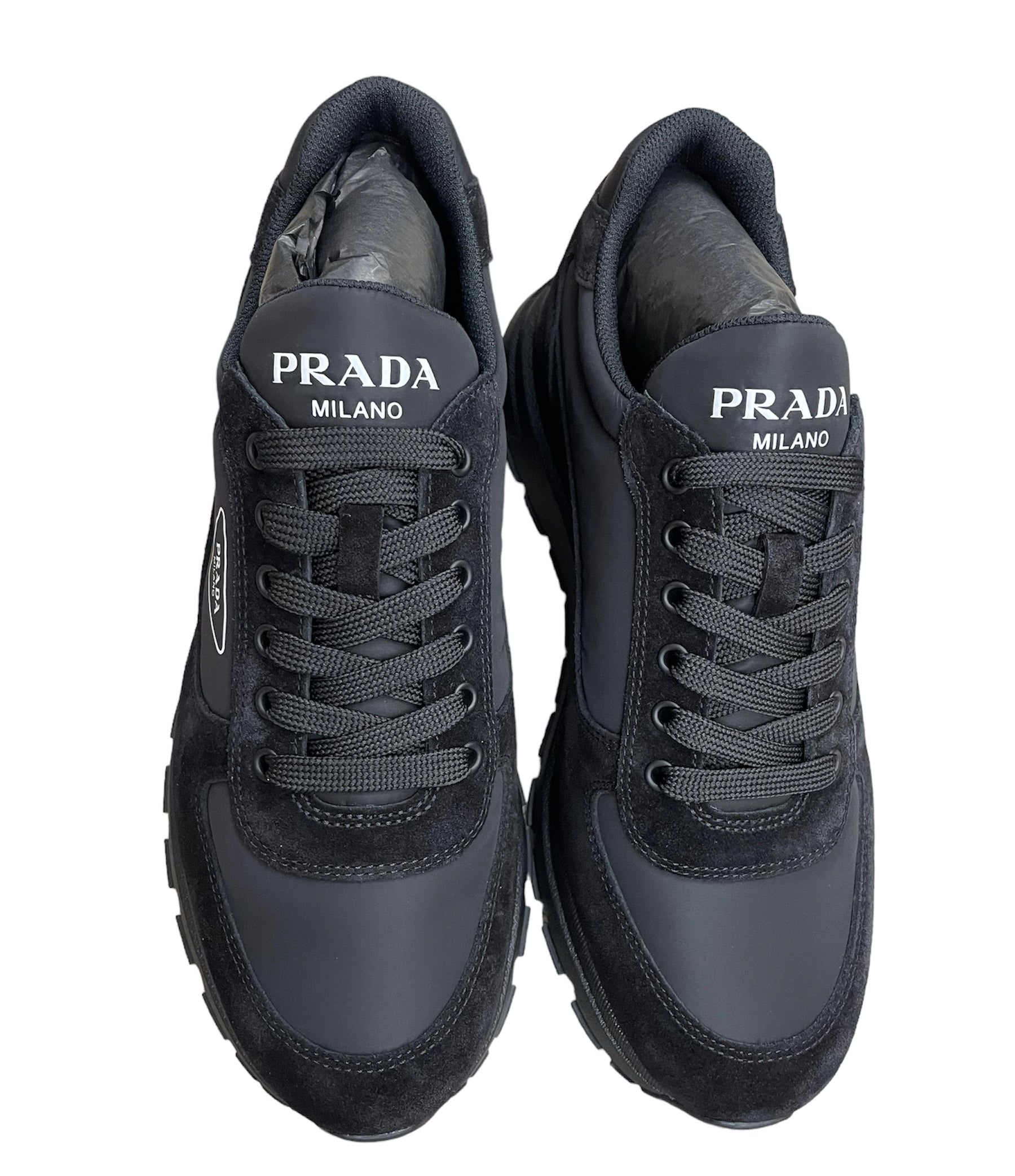 Prada all hot sale black trainers