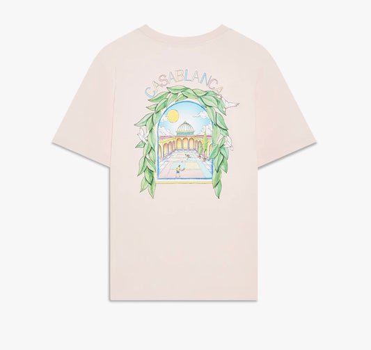 CASABLANCA L’ARCHE TENNIS CLUB T-SHIRT - PALE PINK