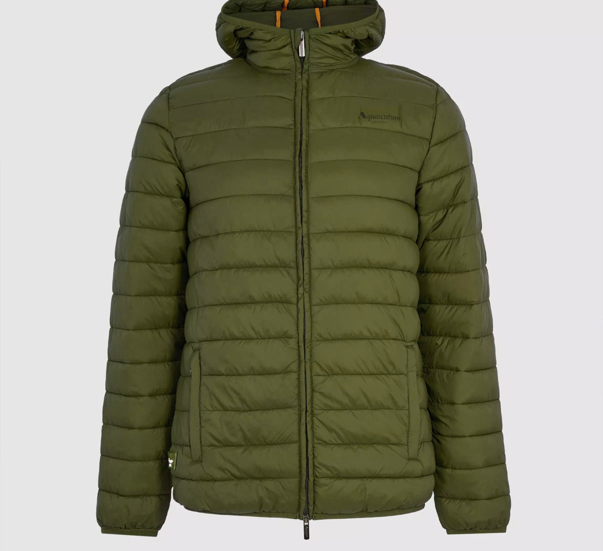 AQUASCUTUM HOODED PUFFER JACKET - GREEN