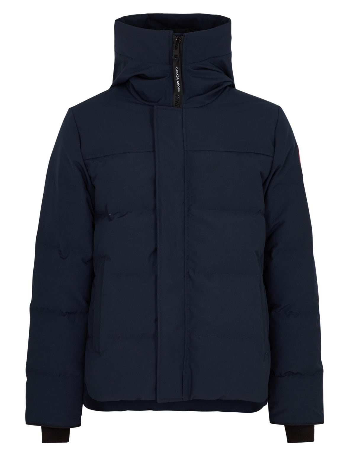 CANADA GOOSE MACMILLAN LOGO DOWN PARKA COAT - NAVY