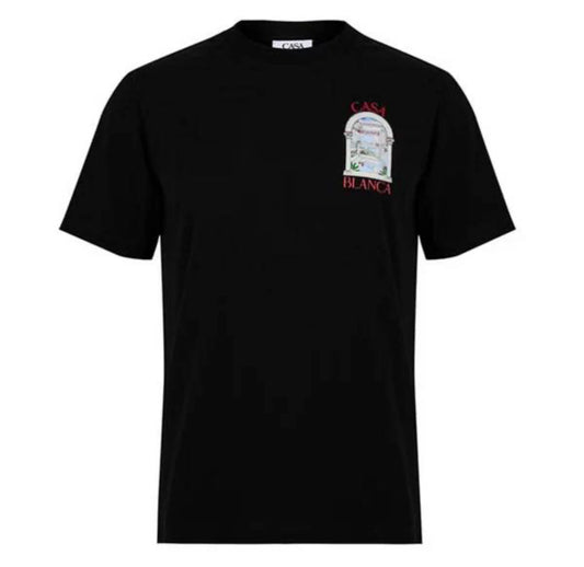 CASABLANCA PASSAGE T-SHIRT - BLACK