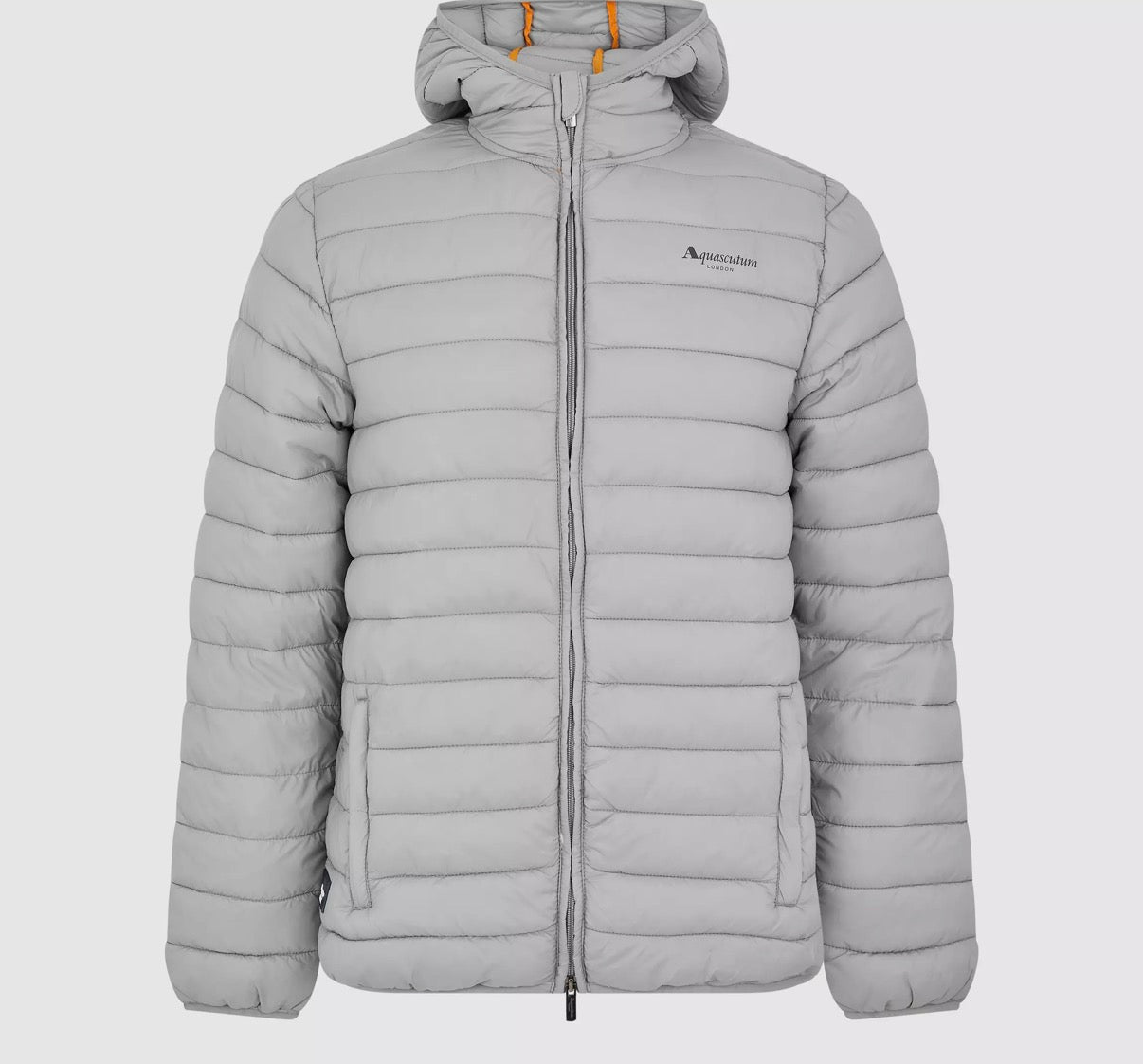 AQUASCUTUM HOODED PUFFER JACKET - GREY