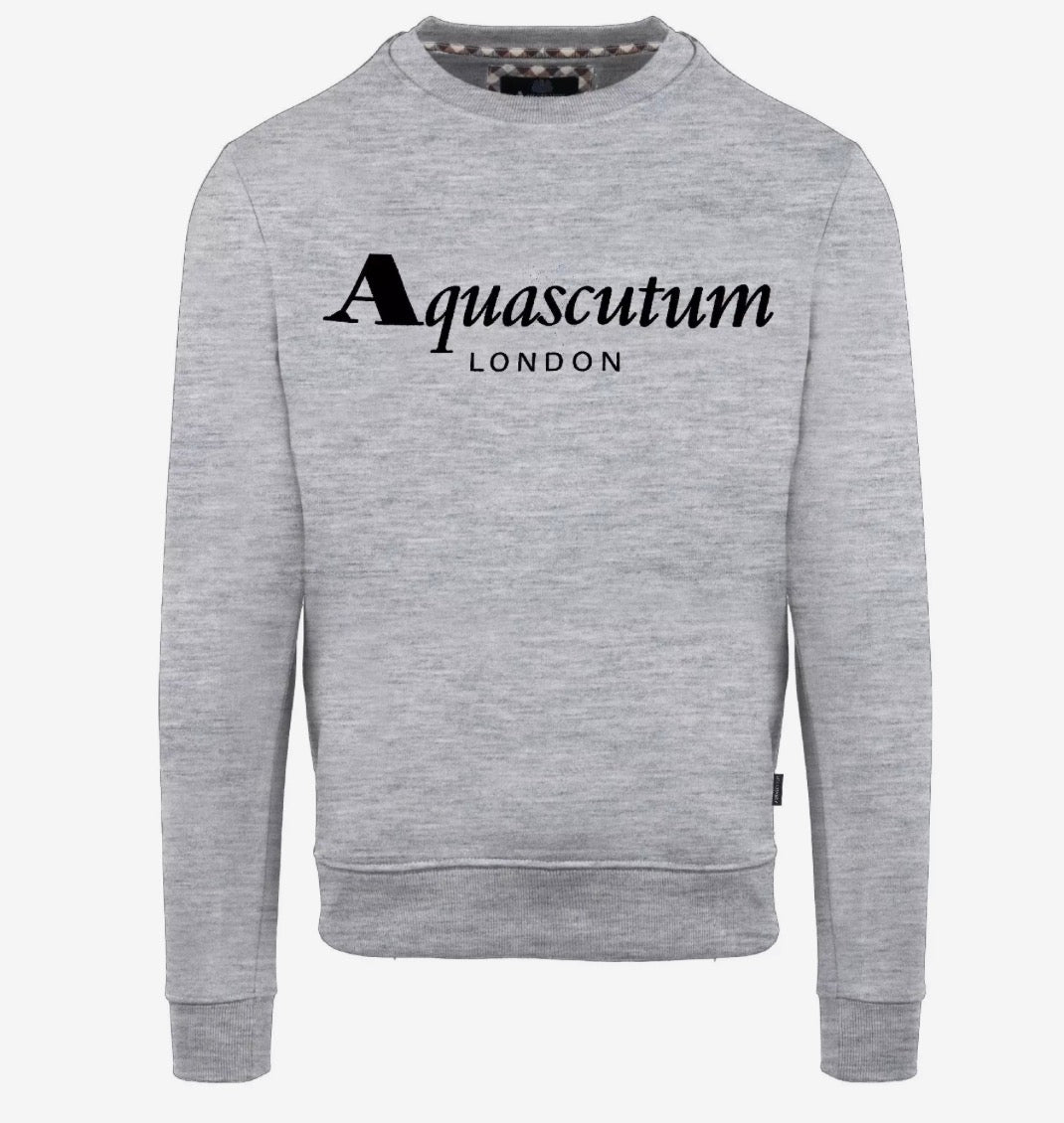 AQUASCUTUM LONDON COTTON SWEATSHIRT - GREY