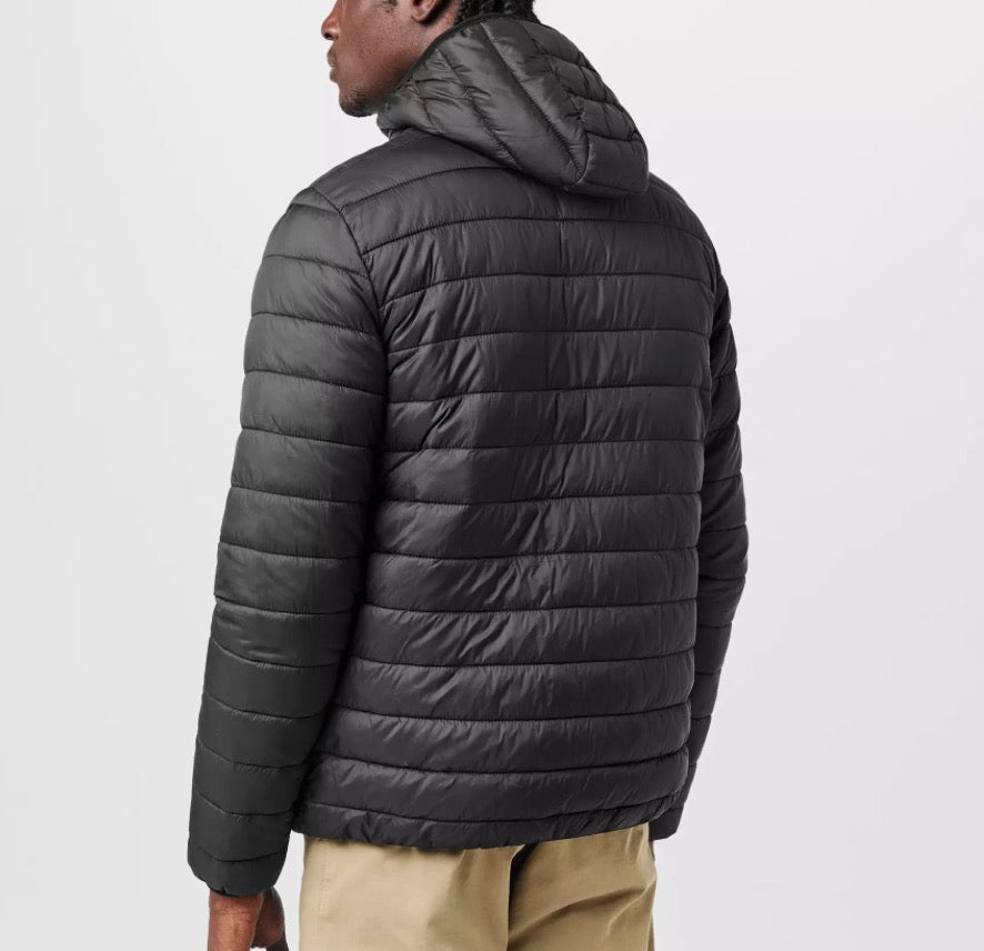 AQUASCUTUM HOODED PUFFER JACKET - BLACK