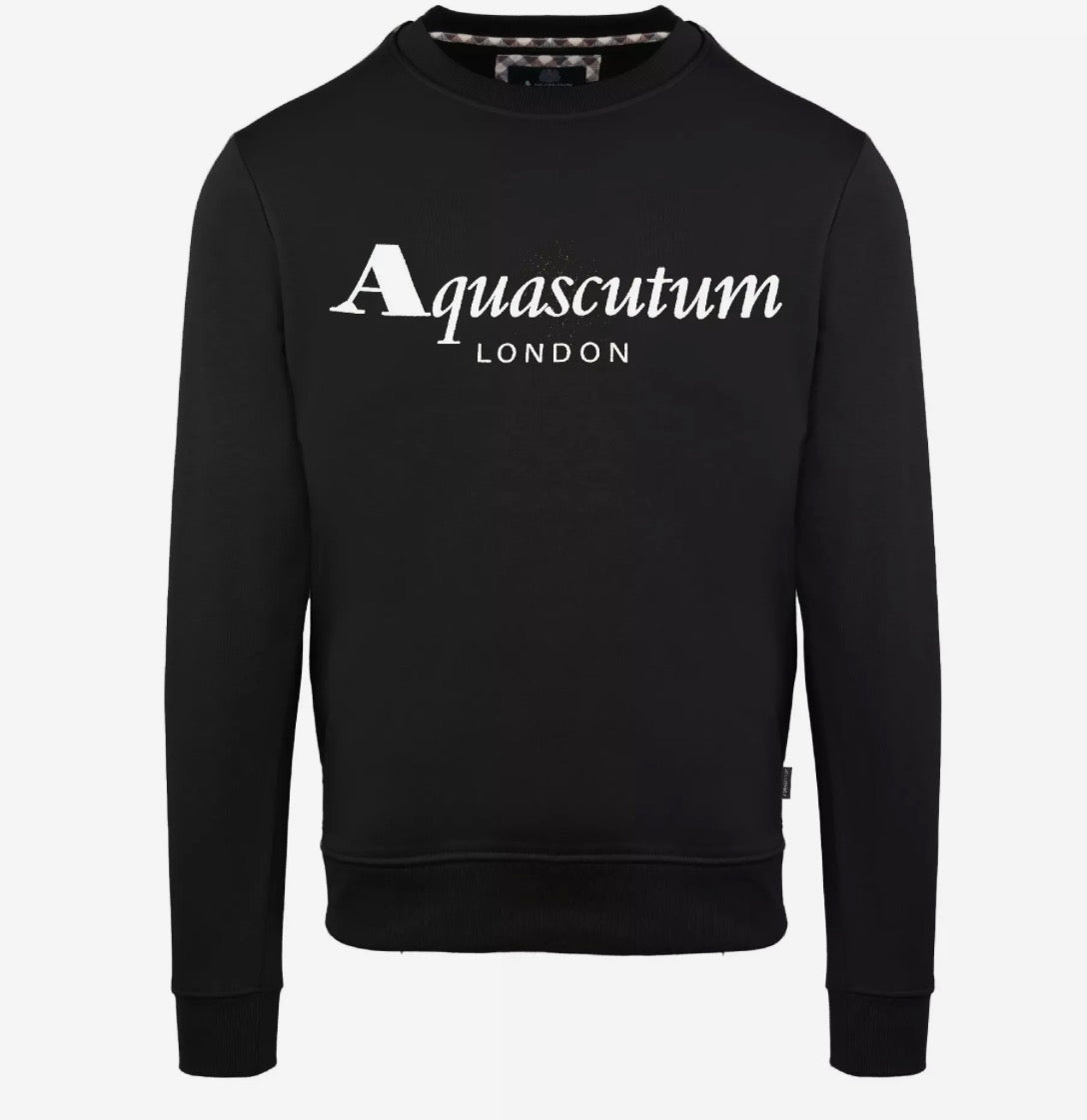 AQUASCUTUM LONDON COTTON SWEATSHIRT - BLACK