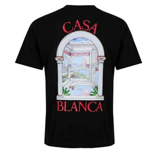 CASABLANCA PASSAGE T-SHIRT - BLACK