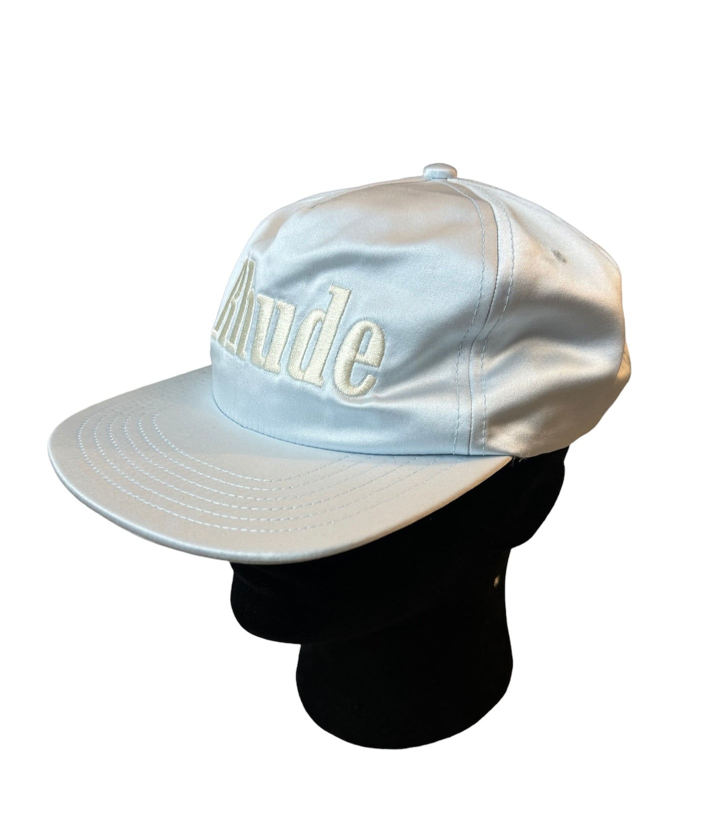 RHUDE SATIN LOGO BASEBALL CAP - SKY BLUE