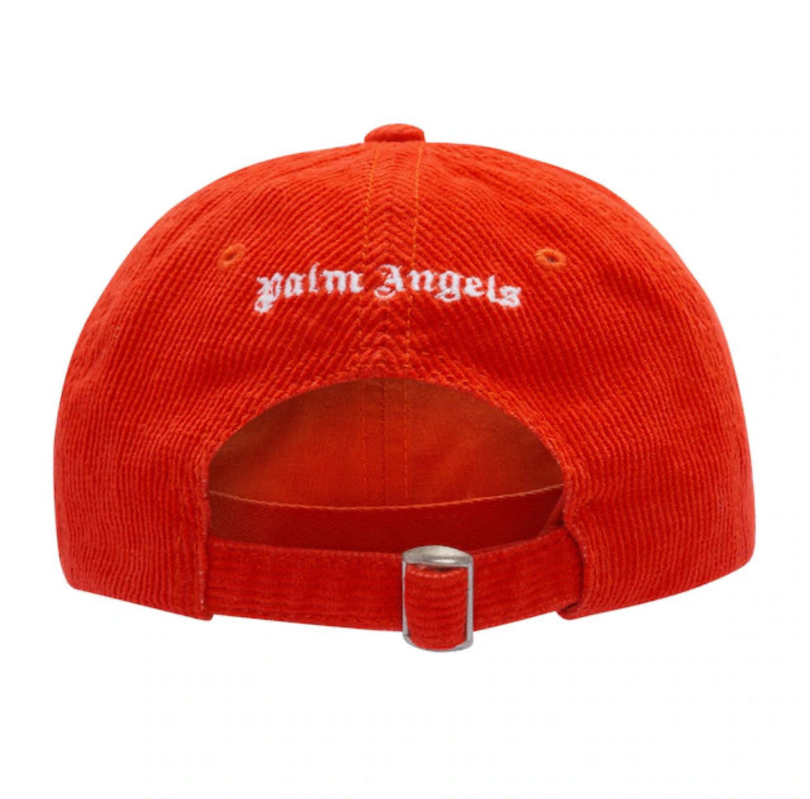 PALM ANGELS CORDUROY LOGO CAP - RED / WHITE