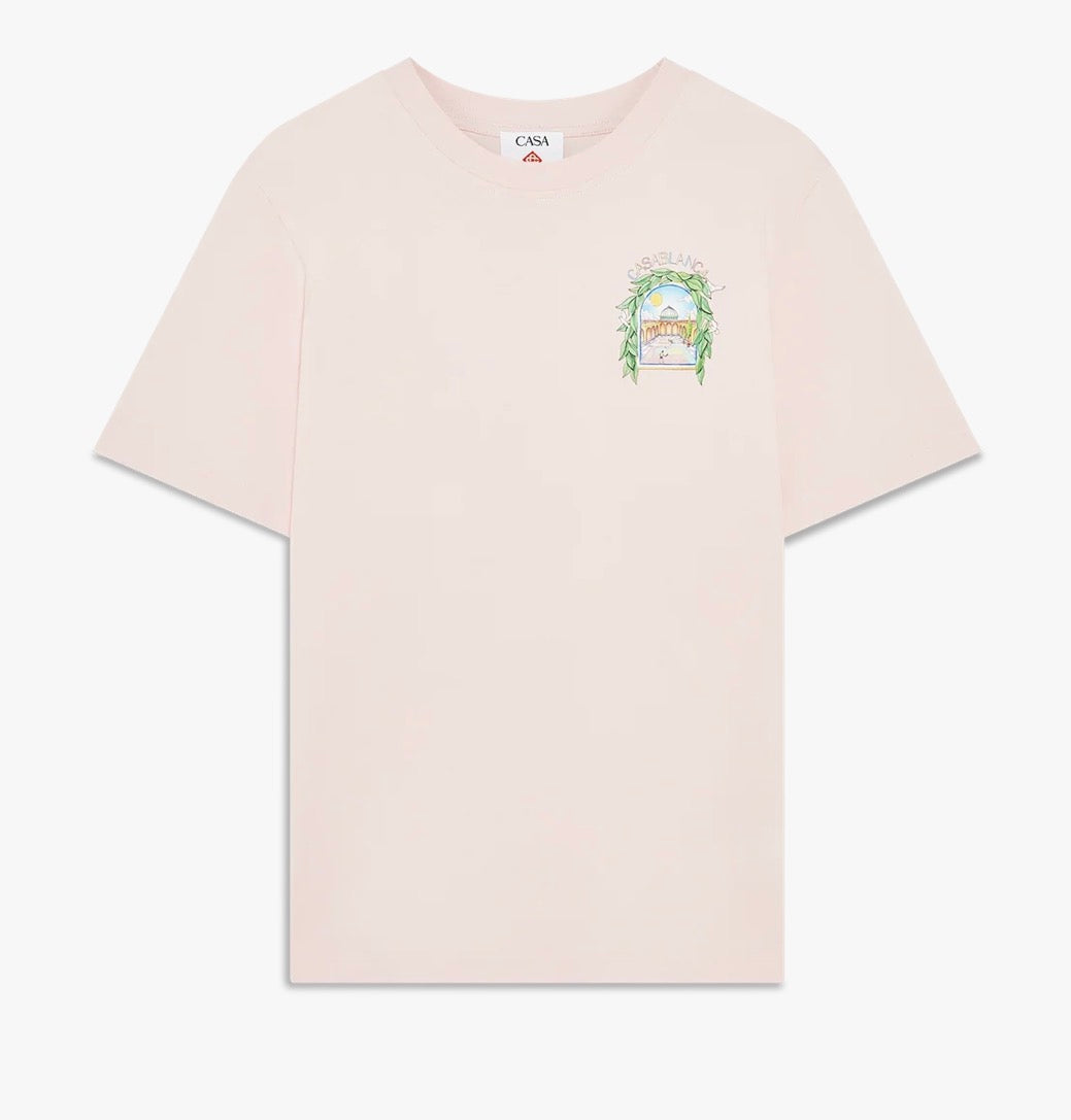 CASABLANCA L’ARCHE TENNIS CLUB T-SHIRT - PALE PINK