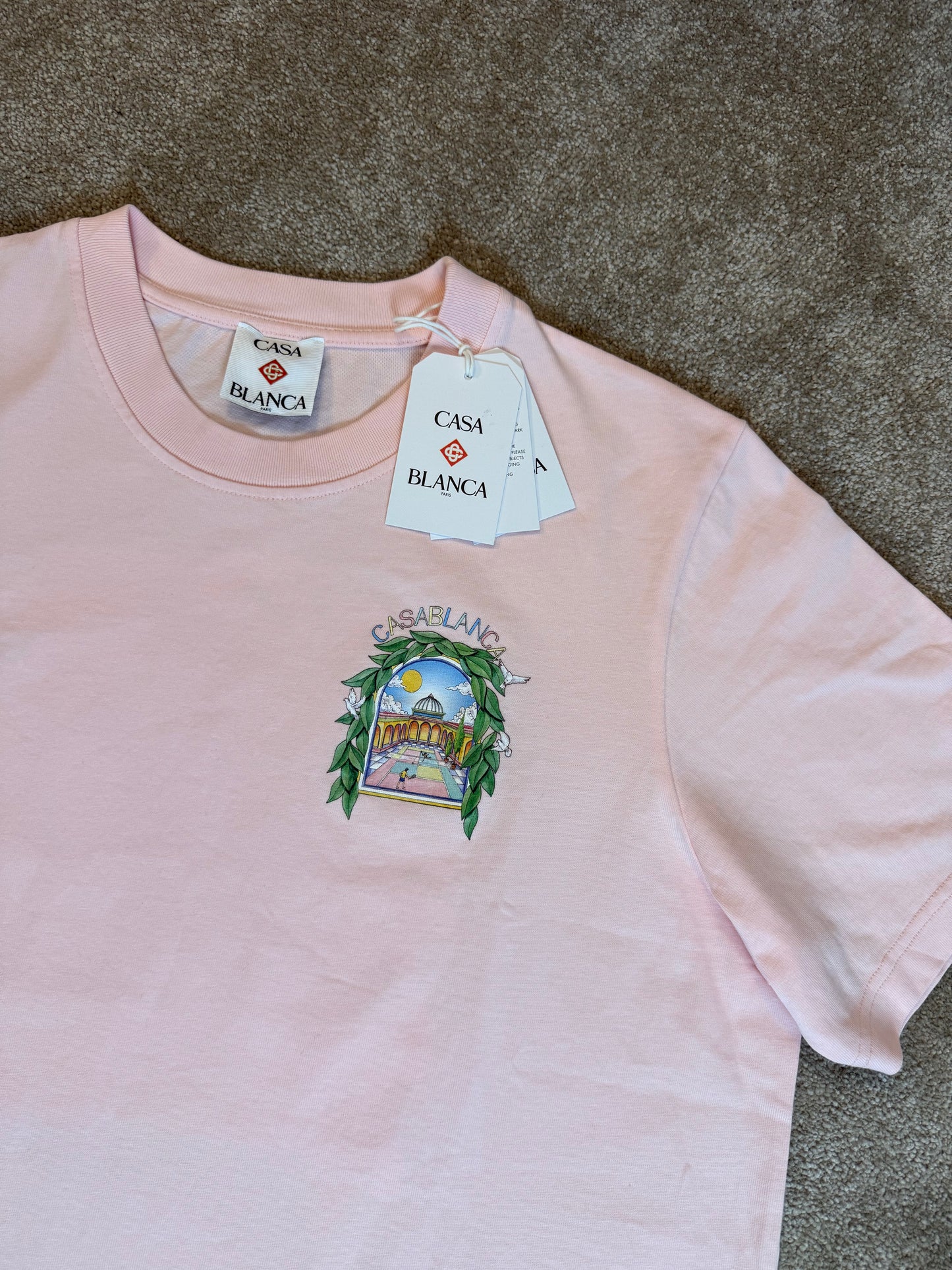 CASABLANCA L’ARCHE TENNIS CLUB T-SHIRT - PALE PINK