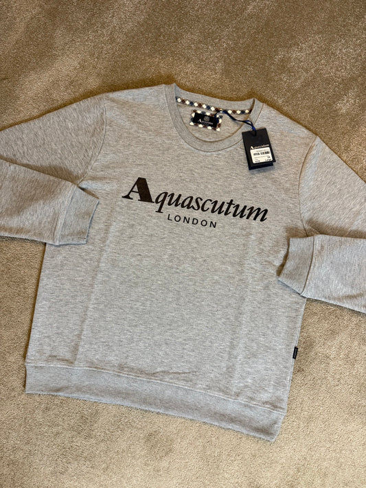 AQUASCUTUM LONDON COTTON SWEATSHIRT - GREY