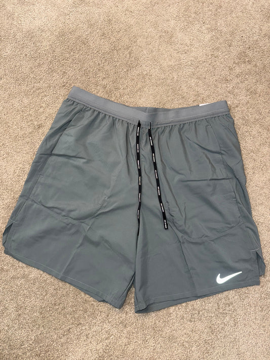 NIKE DRI - FIT 1.0 MILER TSHIRT & FLEX STRIDE 7” SHORTS FULL SET - NEON / GREY