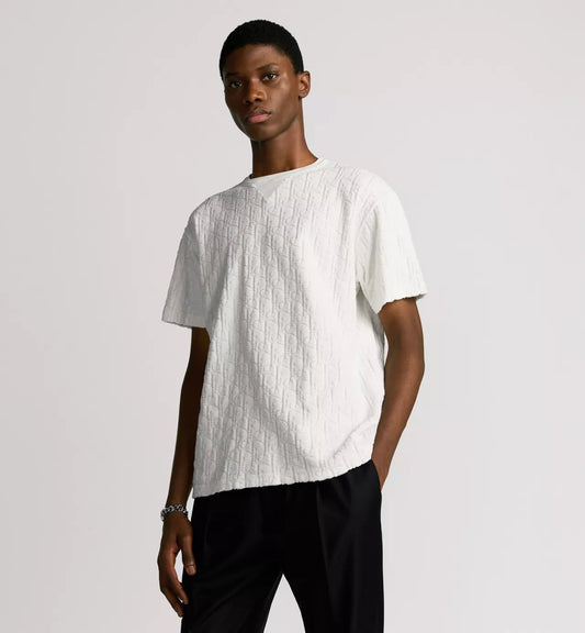 CHRISTIAN DIOR OBLIQUE TOWEL LOGO TSHIRT - WHITE