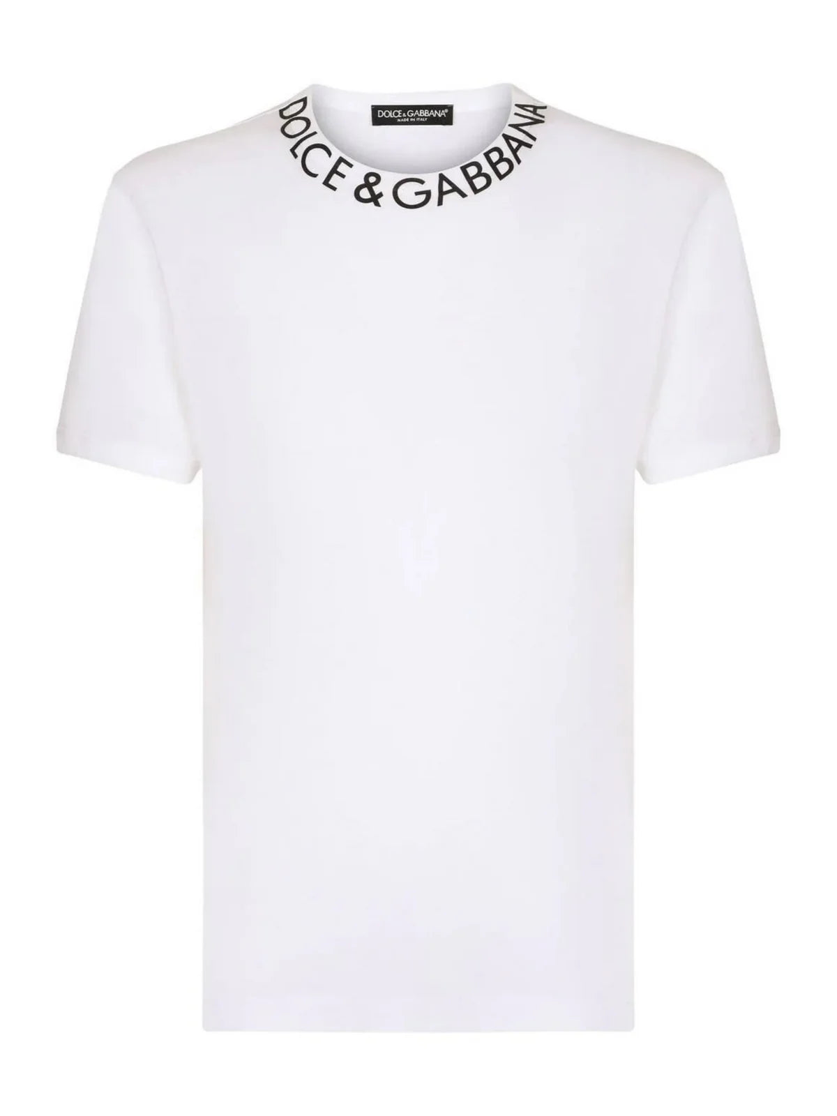 DOLCE & GABBANA MILANO COLLAR LOGO TSHIRT - WHITE