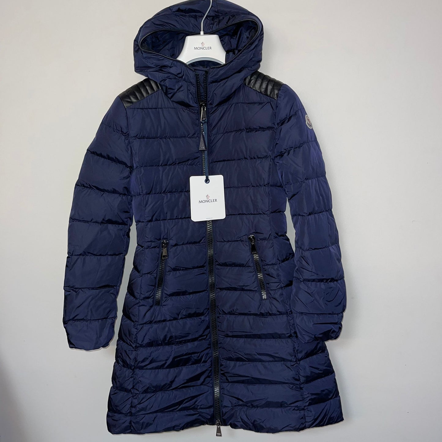 LADIES MONCLER TALEV DOWN PUFFER JACKET - NAVY