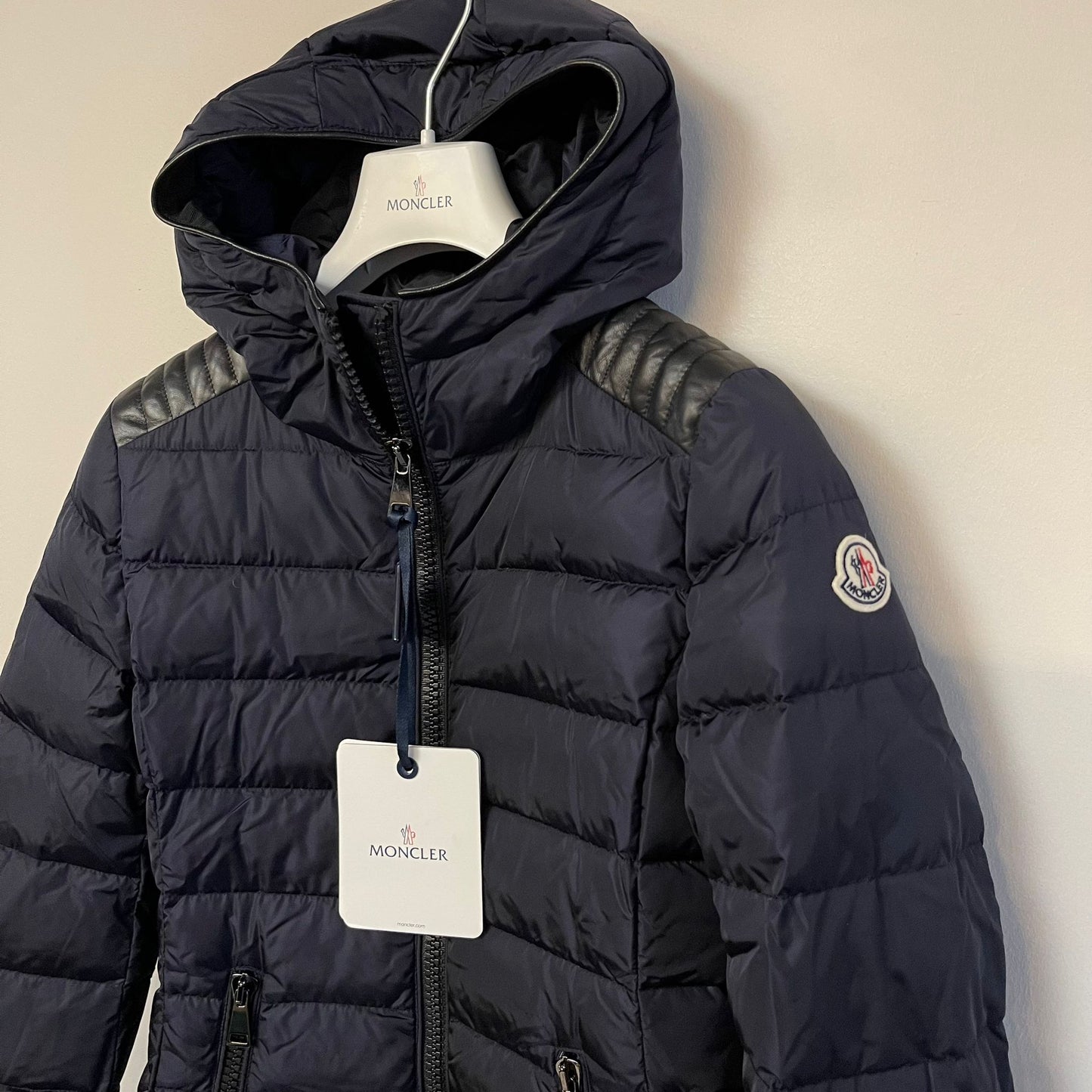 LADIES MONCLER TALEV DOWN PUFFER JACKET - NAVY