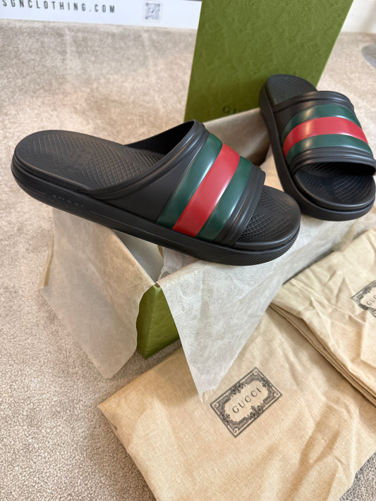 GUCCI WEB SLIDERS - BLACK