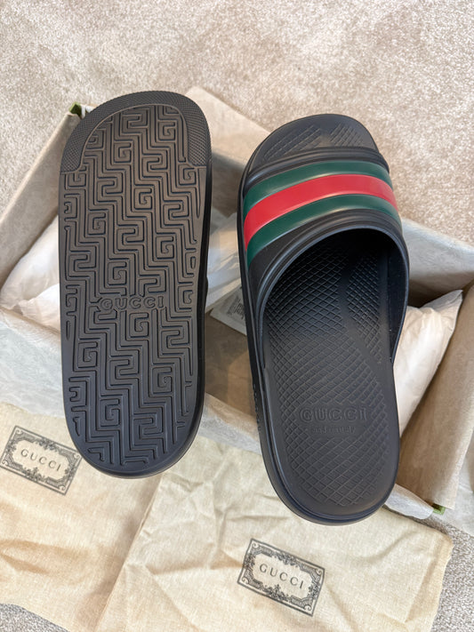 GUCCI WEB SLIDERS - BLACK