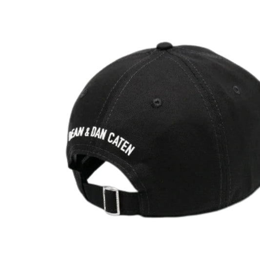DSQUARED2 "DEAN & DAN" LOGO BASEBALL CAP - BLACK / WHITE