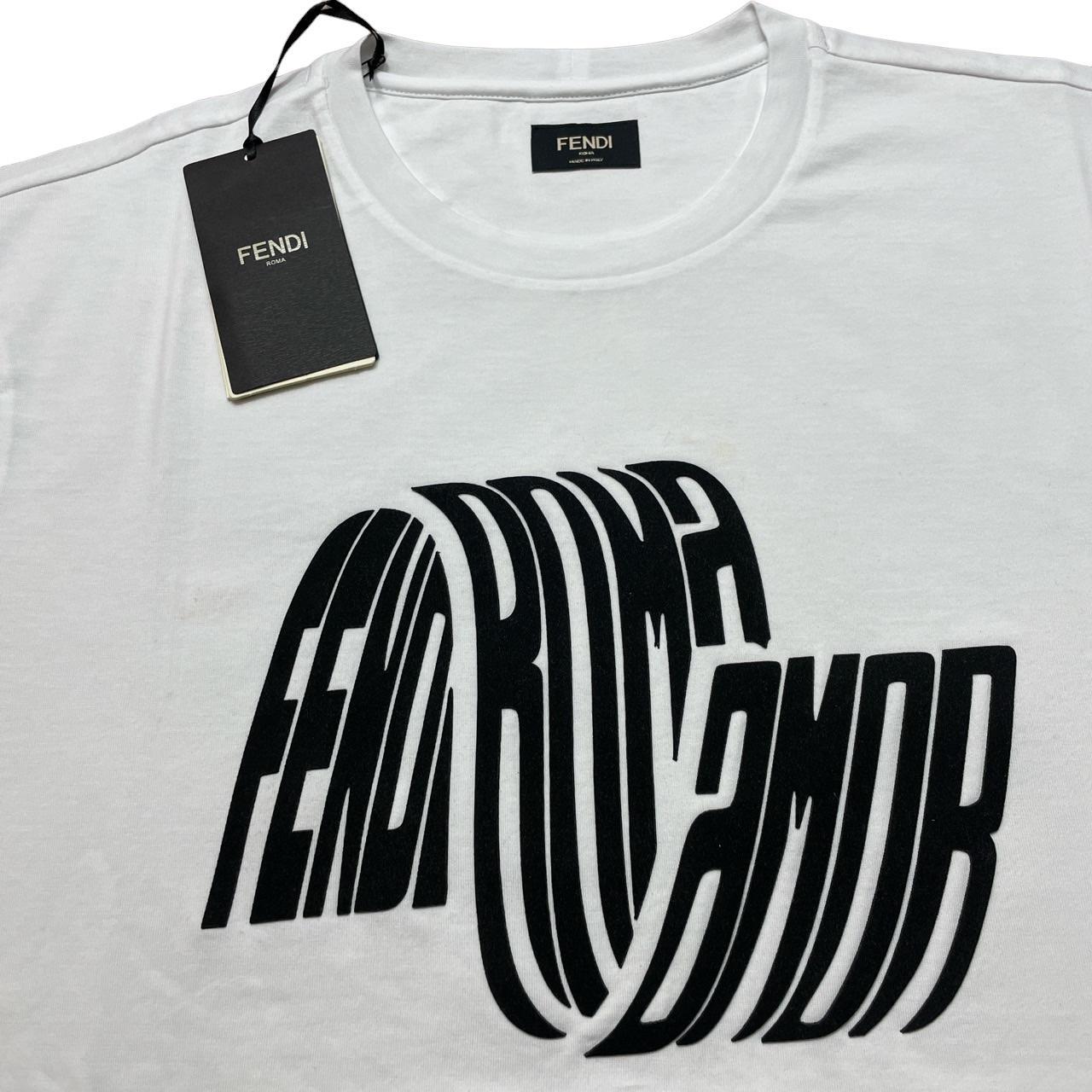 FENDI ROMA WAVE LOGO TSHIRT - WHITE