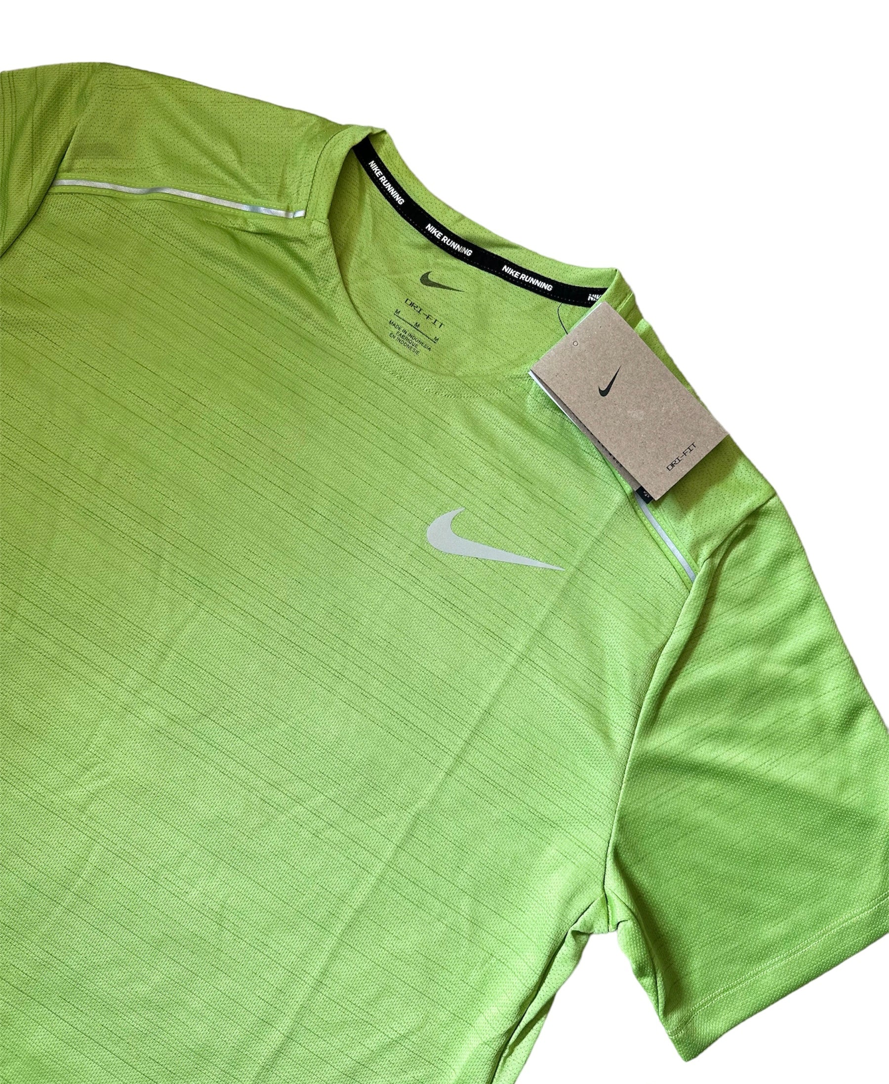 NIKE DRI FIT MILER 1.0 T SHIRT LIME GREEN