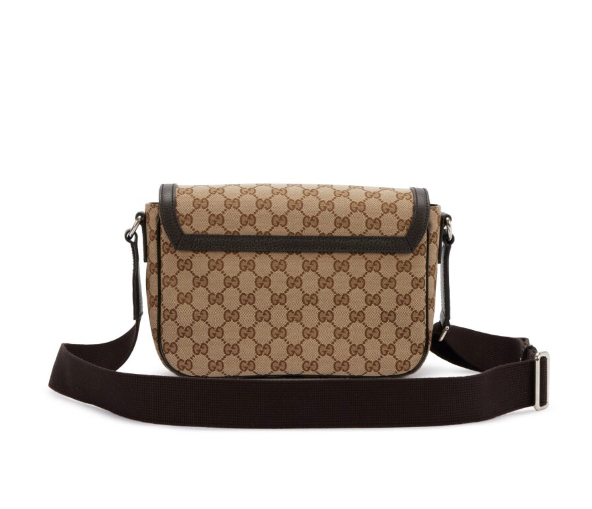 GUCCI GG SUPREME MONOGRAM CANVAS LEATHER CROSS BODY BAG – SGN 