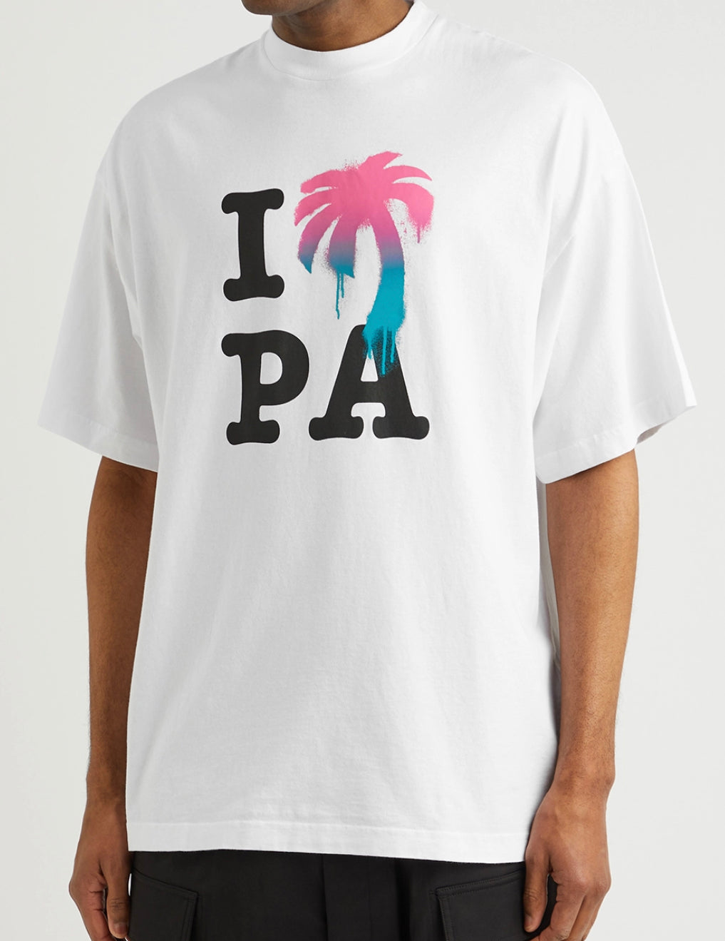 PALM ANGELS PALM TREE LOGO TSHIRT - WHITE