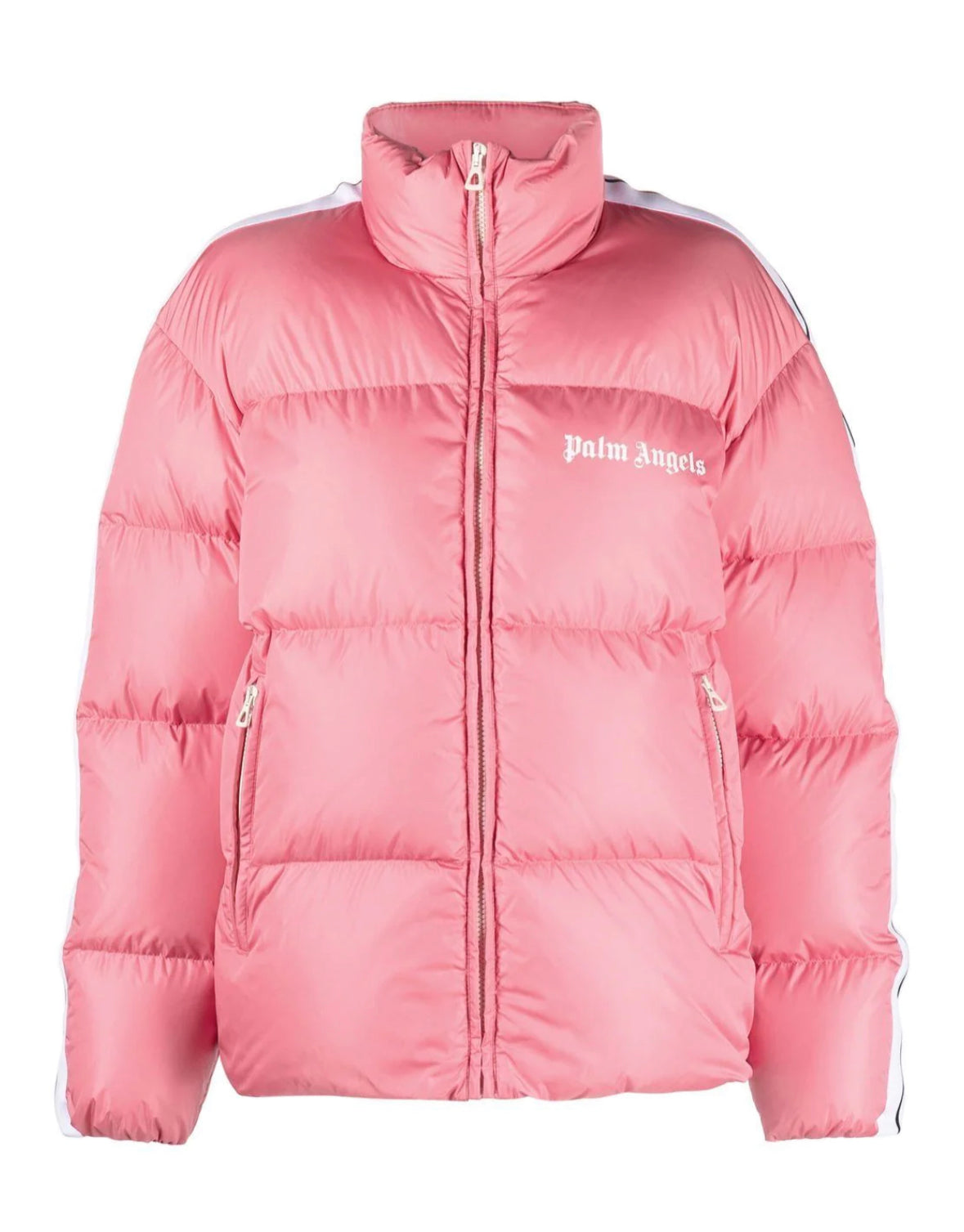PALM ANGELS LOGO DOWN QUILTED PUFFER JACKET - PINK