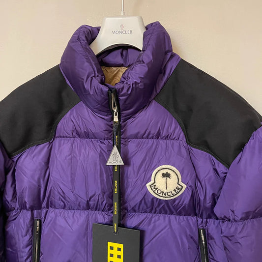 MONCLER X PALM ANGELS NEVIN DOWN PUFFER JACKET - PURPLE