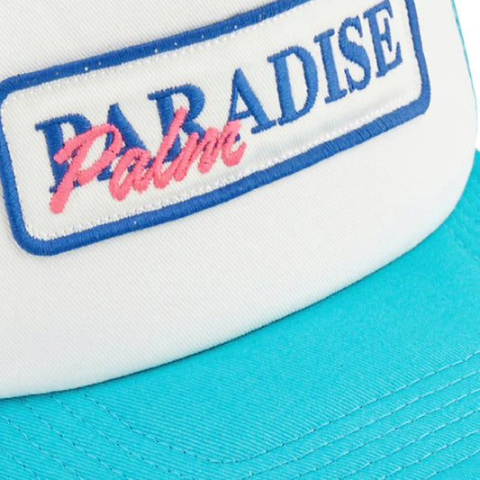 PALM ANGELS PARADISE LOGO CAP - BLUE / WHITE
