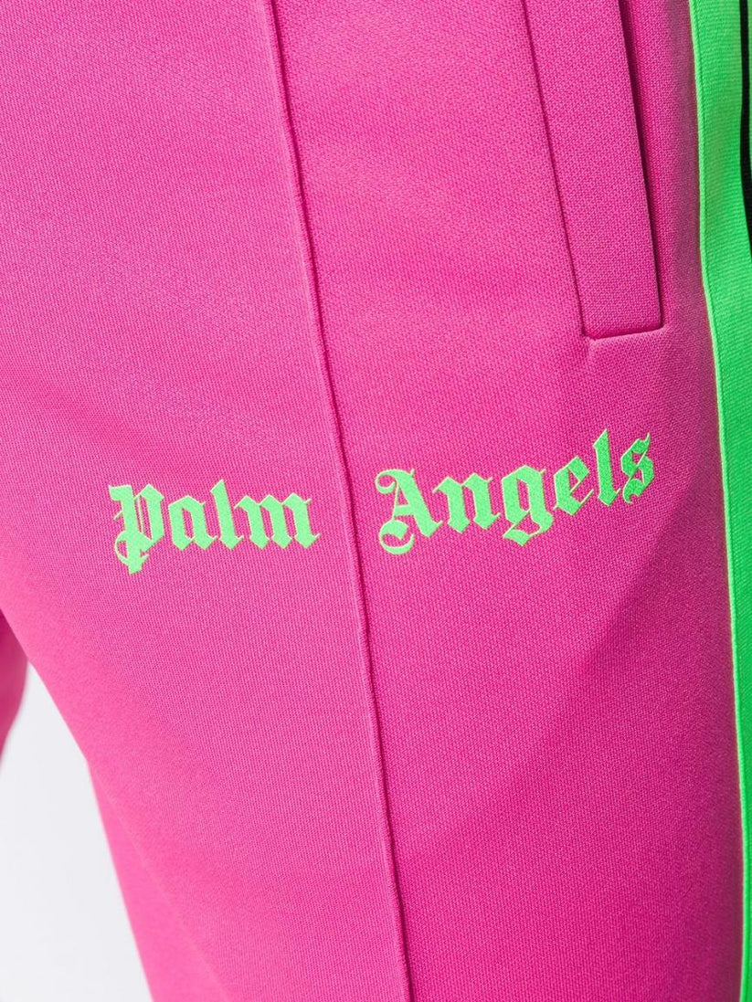 PALM ANGELS TRACKSUIT SWEATPANT BOTTOMS - PINK / GREEN