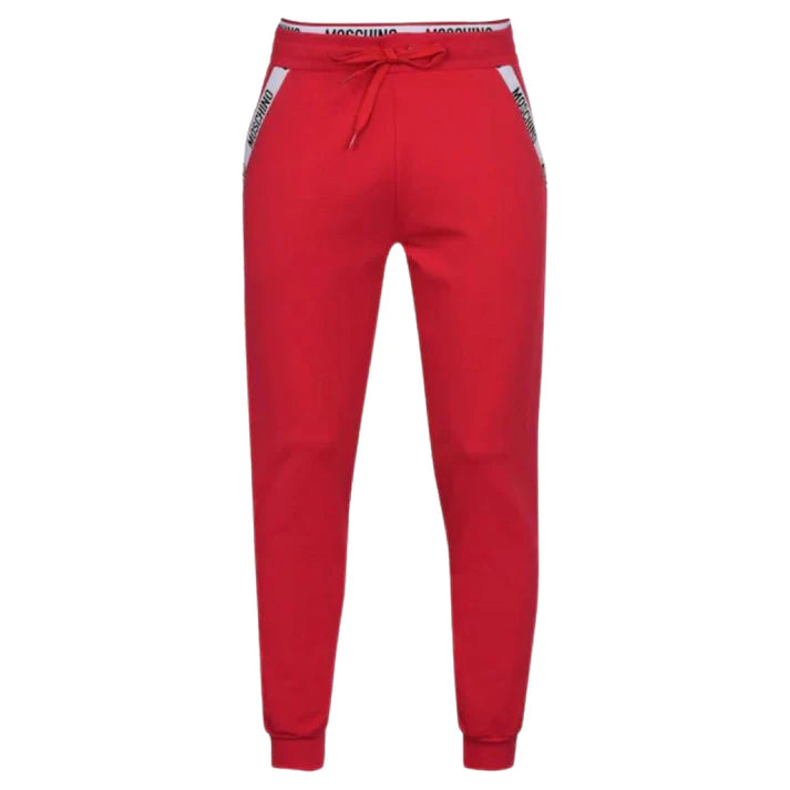 MOSCHINO TAPE LOGO JOGGING BOTTOMS - RED