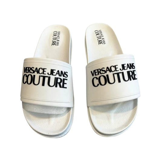 VERSACE JEANS COUTURE SLIDERS - WHITE