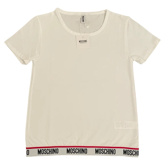 WOMENS MOSCHINO TAPE LOGO TSHIRT - WHITE