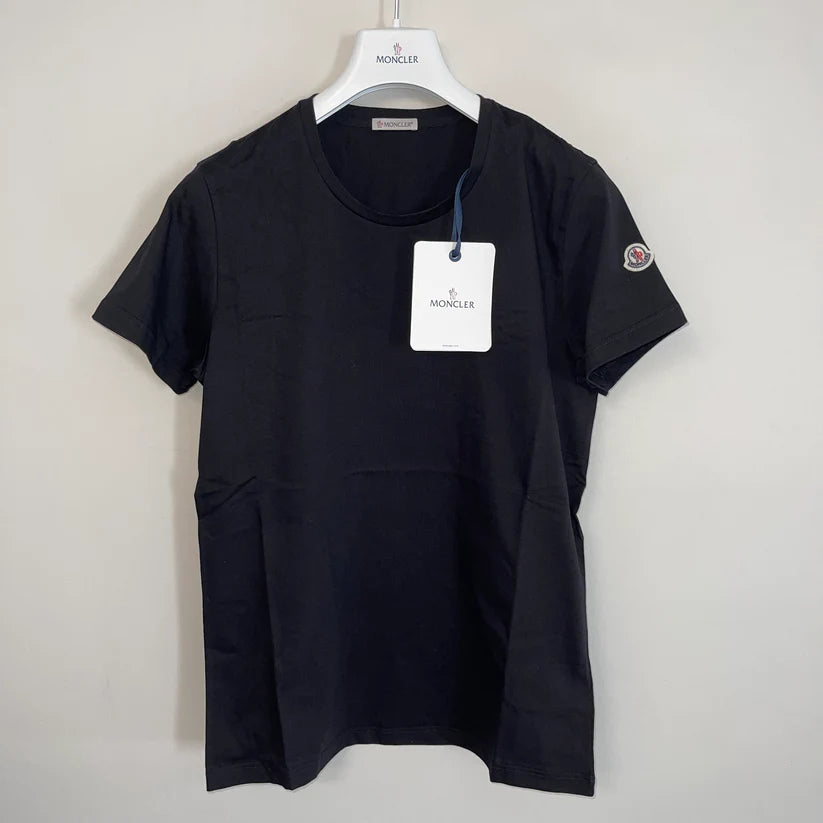 WOMENS MONCLER LOGO TSHIRT - BLACK