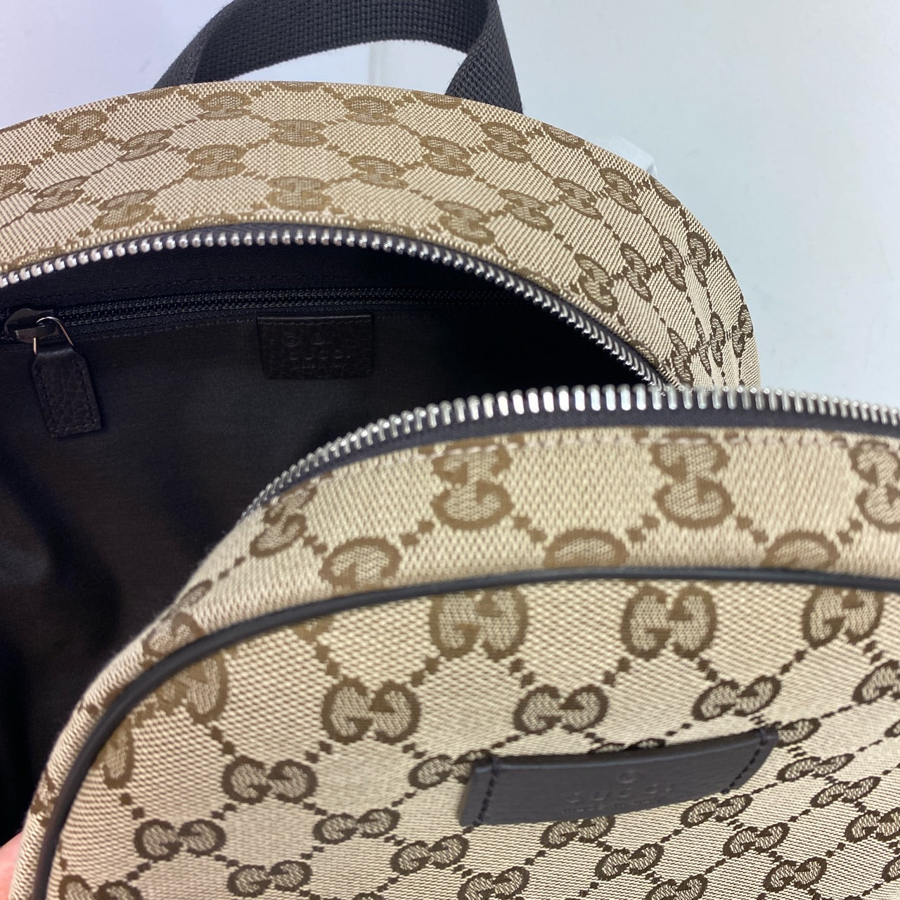 Gucci hot sale canvas backpack